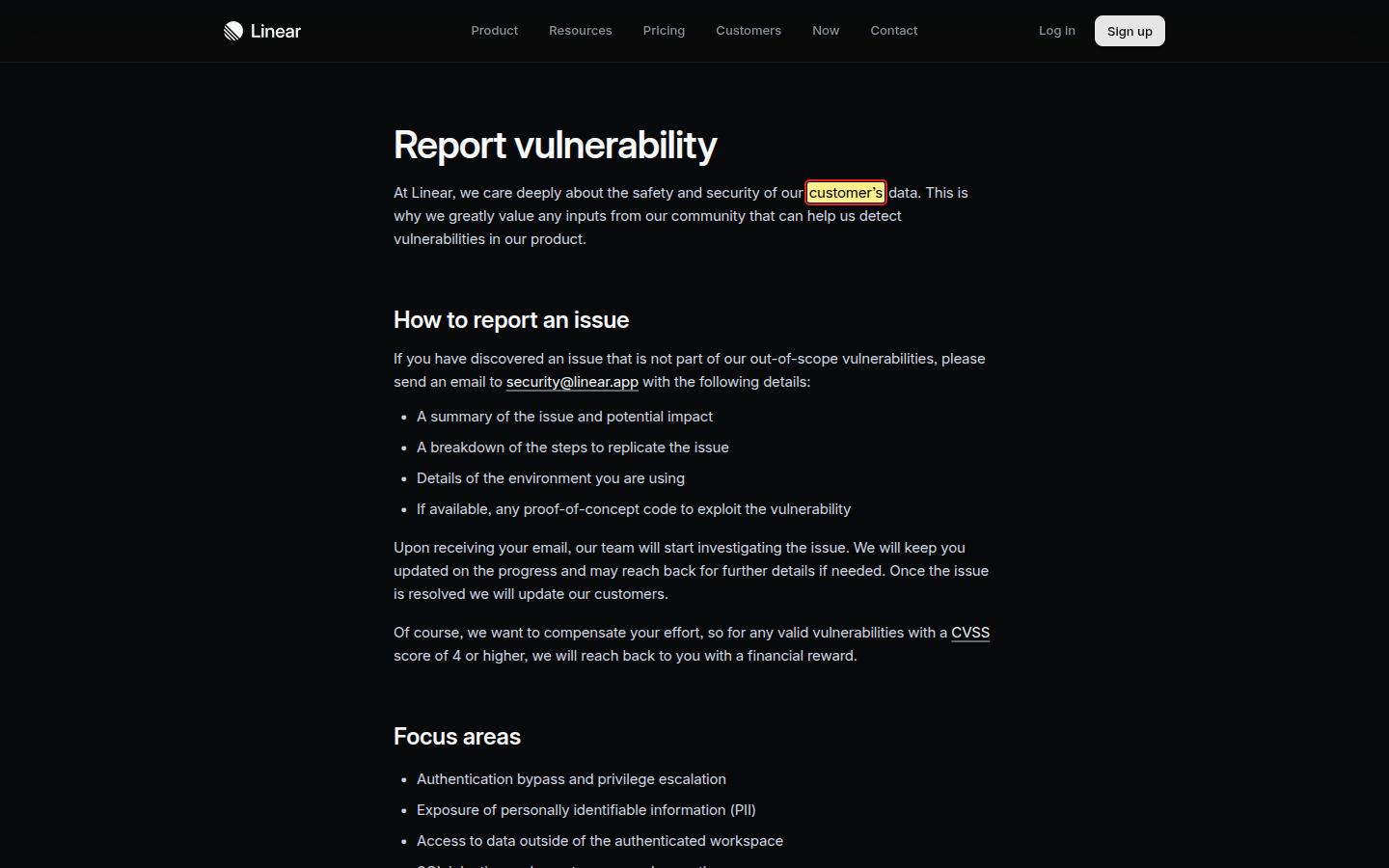Issue screenshot